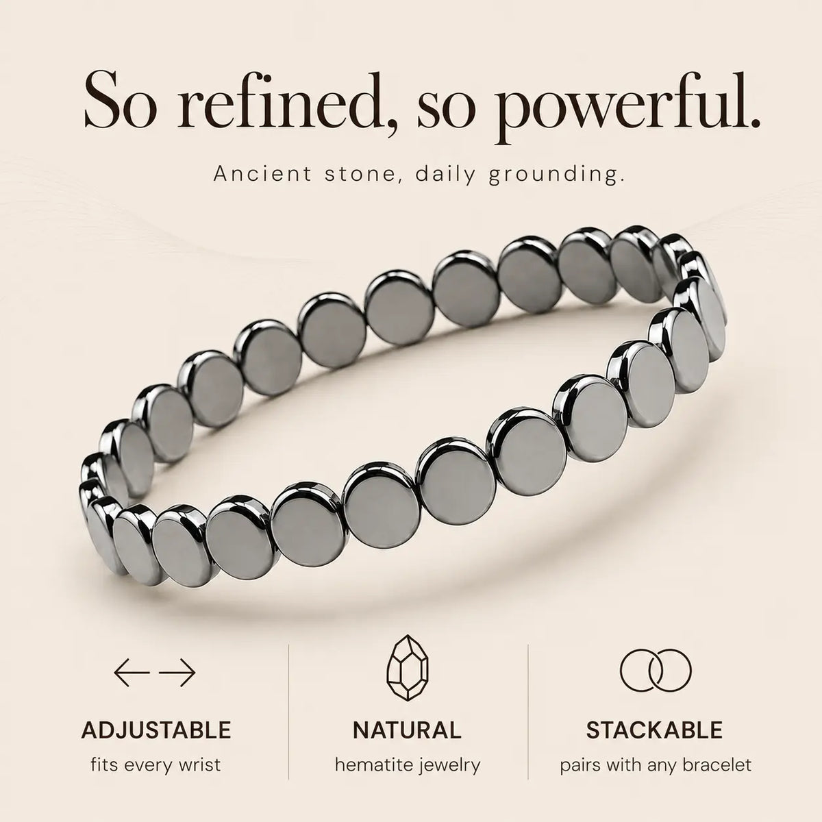 Haima Hematite Bracelet | Your Natural Menopause Solution
